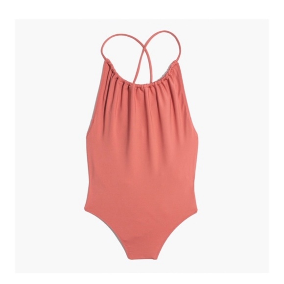 J Crew Swimsuit One Piece Ruched Pink Small (E09) - Picture 4 of 5